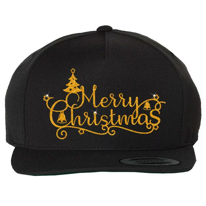 Merry Christmas Festive Holiday Wool Snapback Cap