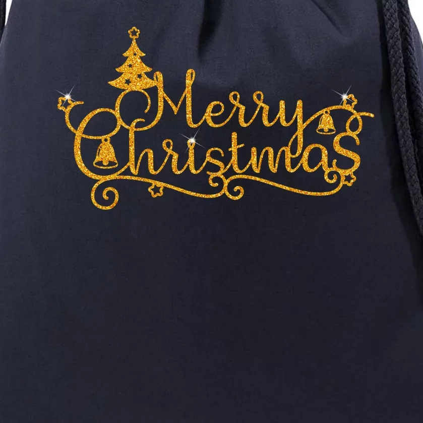 Merry Christmas Festive Holiday Drawstring Bag