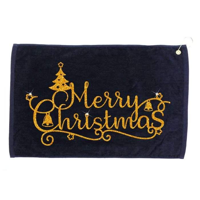 Merry Christmas Festive Holiday Grommeted Golf Towel