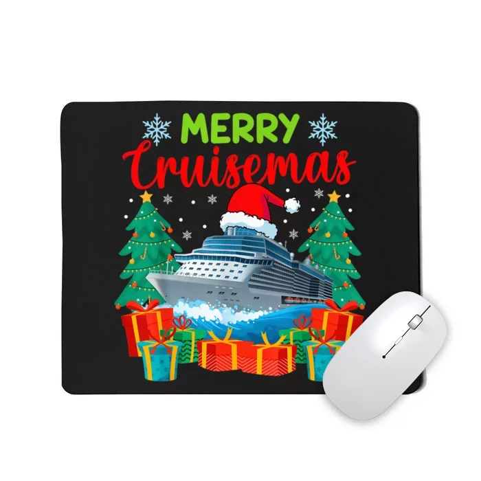 Merry Cruisemas Family Cruise Christmas Funny Boat Trip Mousepad