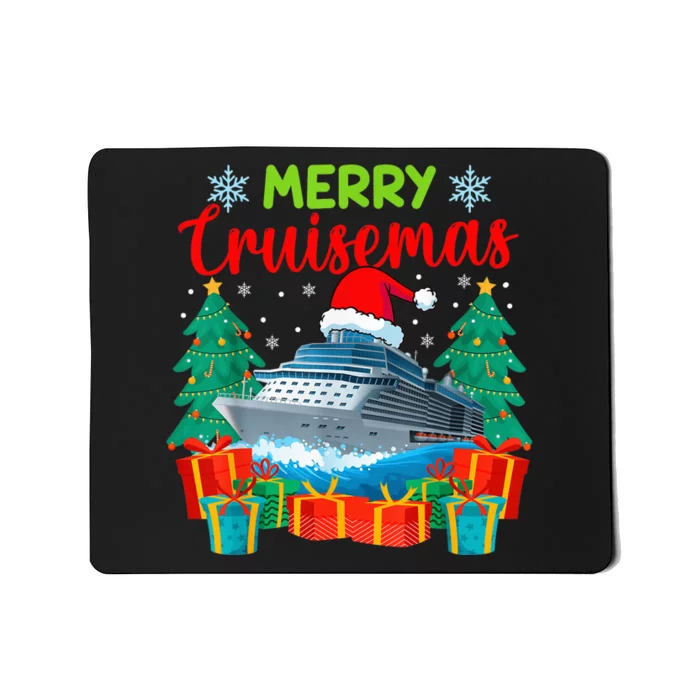 Merry Cruisemas Family Cruise Christmas Funny Boat Trip Mousepad