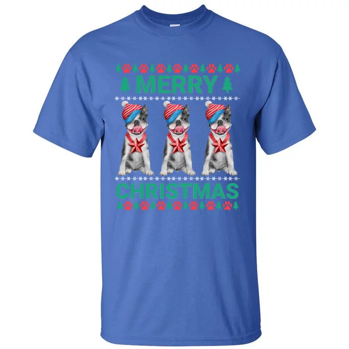 Merry Christmas French Bulldog Puppy Cute Xmas Bulldog Lover Gift Tall T-Shirt