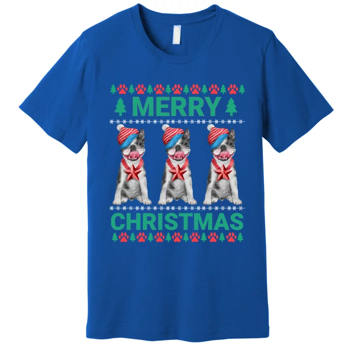 Merry Christmas French Bulldog Puppy Cute Xmas Bulldog Lover Gift Premium T-Shirt