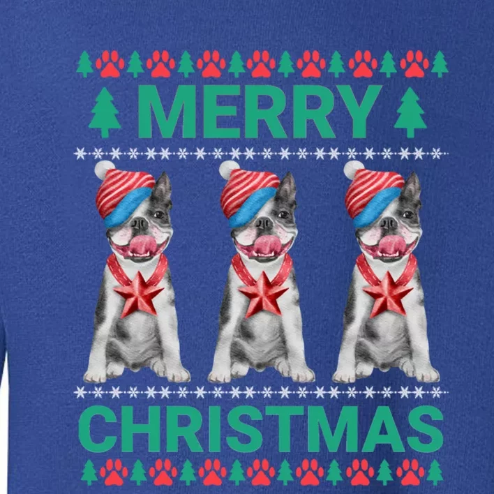 Merry Christmas French Bulldog Puppy Cute Xmas Bulldog Lover Gift Toddler Sweatshirt