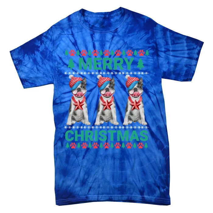 Merry Christmas French Bulldog Puppy Cute Xmas Bulldog Lover Gift Tie-Dye T-Shirt