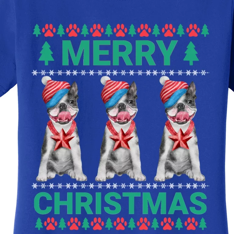 Merry Christmas French Bulldog Puppy Cute Xmas Bulldog Lover Gift Women's T-Shirt