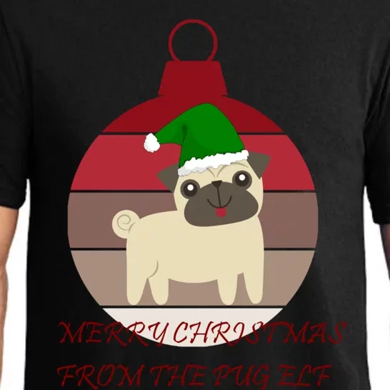 Merry Christmas From The Pug Elf Design Great Gift Pajama Set