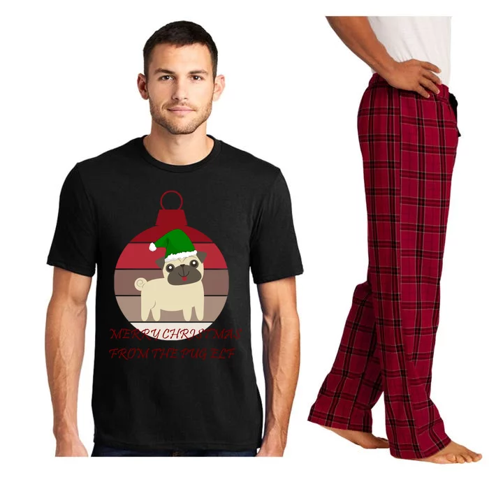 Merry Christmas From The Pug Elf Design Great Gift Pajama Set