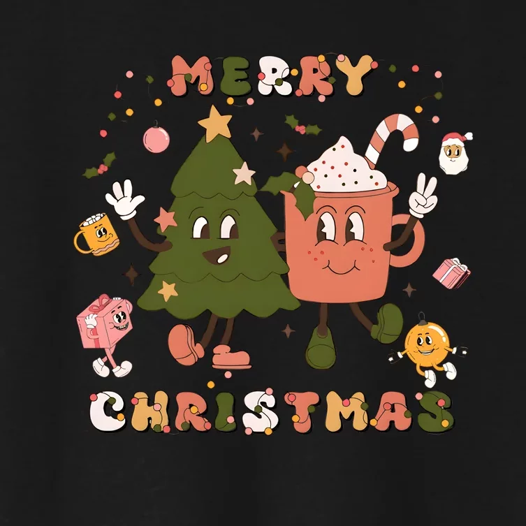 Merrry Christmas Funny Family Matching Holiday Season Women's Crop Top Tee