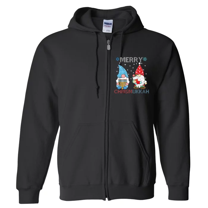 Merry Chrismukkah Funny Gnomes Full Zip Hoodie