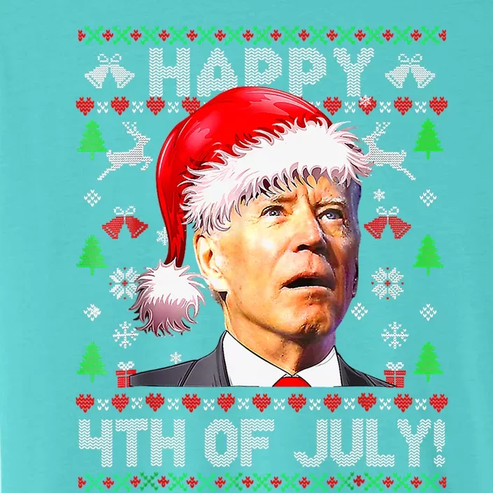 Merry Christmas Funny Joe Biden Happy 4th of July Ugly Xmas ChromaSoft Performance T-Shirt