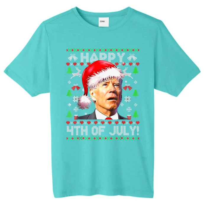 Merry Christmas Funny Joe Biden Happy 4th of July Ugly Xmas ChromaSoft Performance T-Shirt