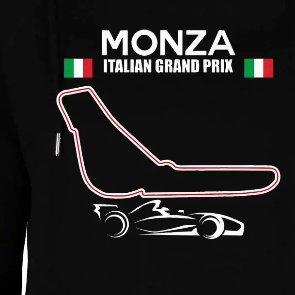 Monza Circuit Formula Racing Car Italian Grand Prix Womens Funnel Neck Pullover Hood