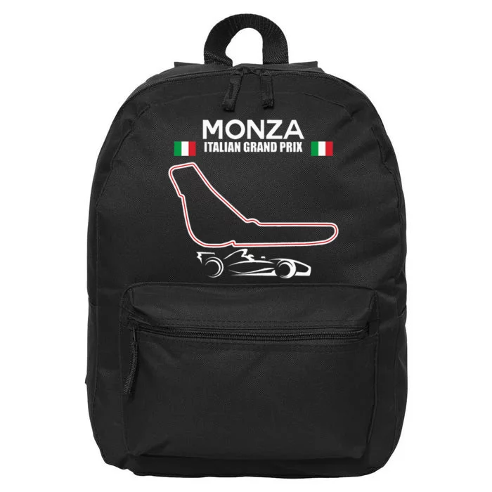 Monza Circuit Formula Racing Car Italian Grand Prix 16 in Basic Backpack