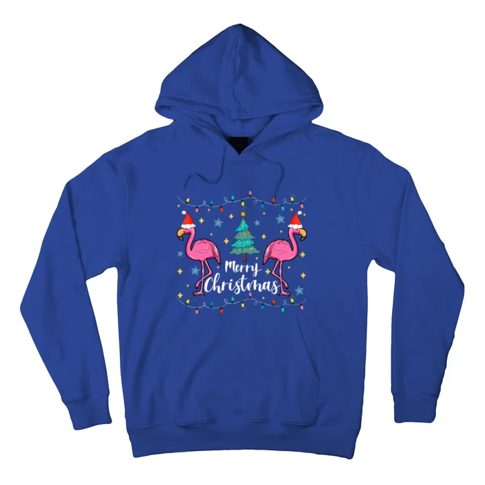 Merry Christmas Funny Santa Hat Flamingo Xmas Tree Christmas Cute Gift Hoodie