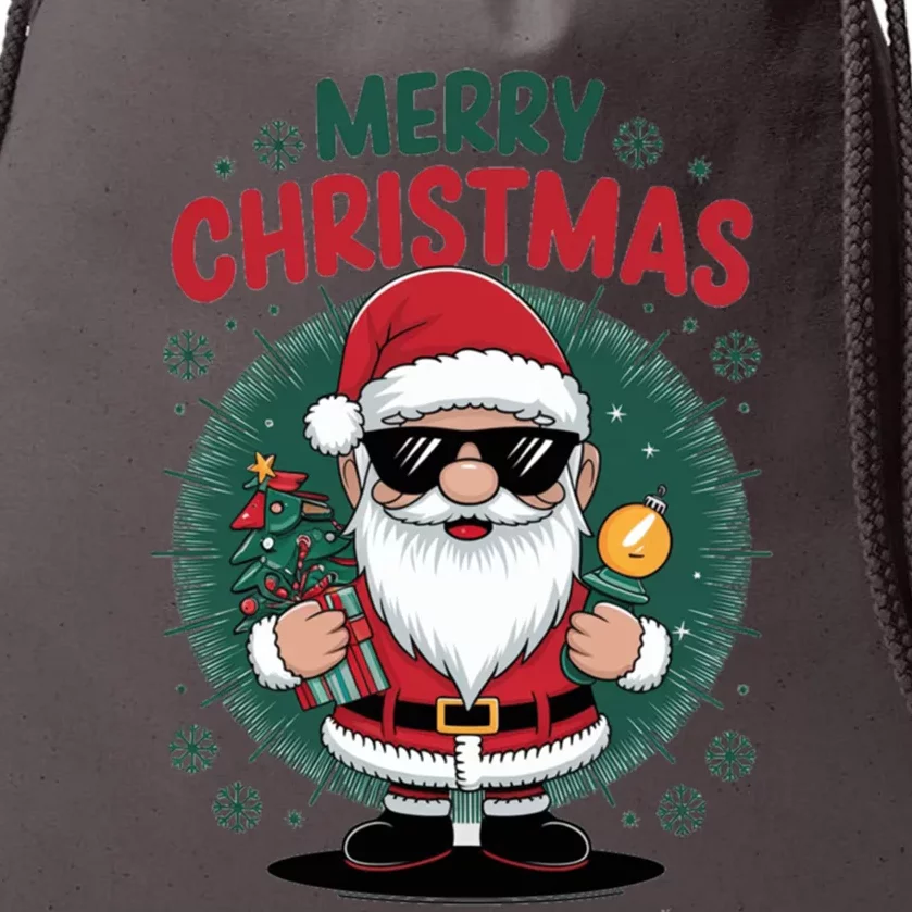 Merry Christmas Funny Santa Claus Red Costume Hat Great Gift Drawstring Bag