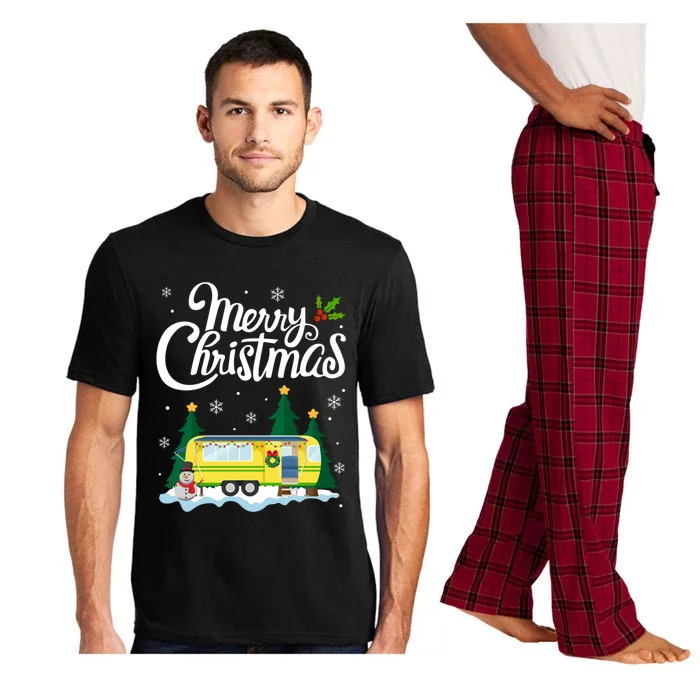 Merry Christmas Funny Xmas Tree Rv Camper Camping Lover Gift Pajama Set