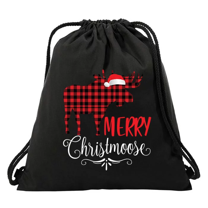 Merry Christmoose Family Christmas Pajamas Moose Long Sleeve TShirt Drawstring Bag