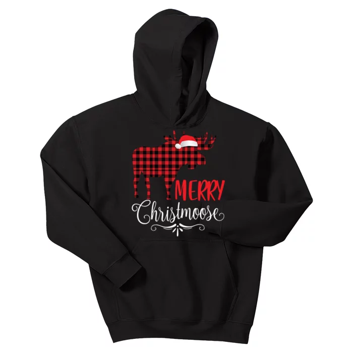 Merry Christmoose Family Christmas Pajamas Moose Long Sleeve TShirt Kids Hoodie