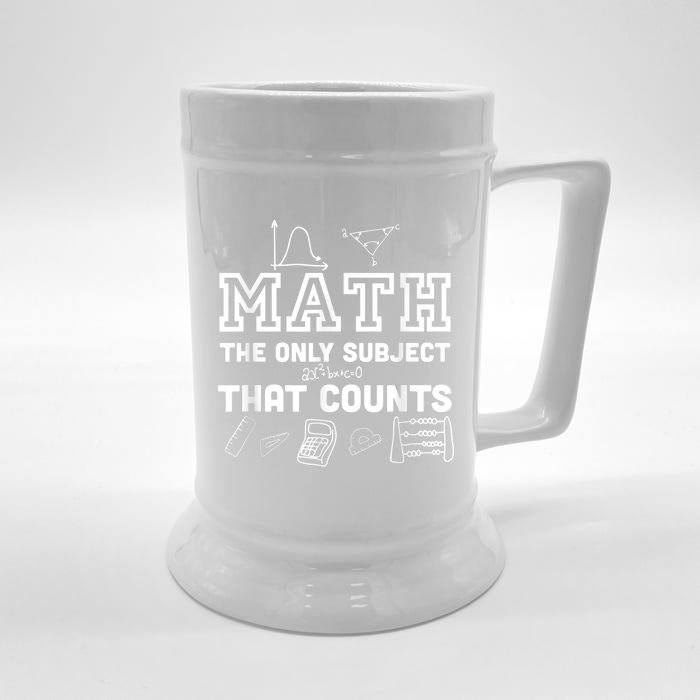 Math Counts Funny Math Teacher Front & Back Beer Stein