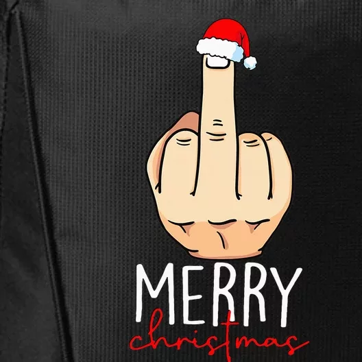 Merry Christmas Funny Middle Finger City Backpack