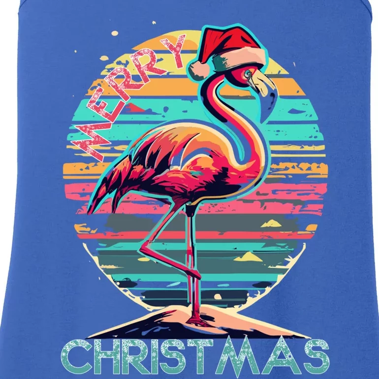 Merry Christmas Flamingo Pink Flamingo Christmas Xmas Gift Ladies Essential Tank