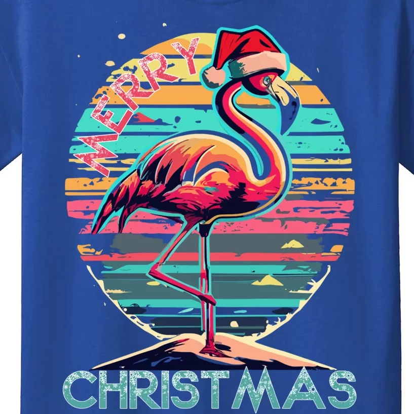 Merry Christmas Flamingo Pink Flamingo Christmas Xmas Gift Kids T-Shirt