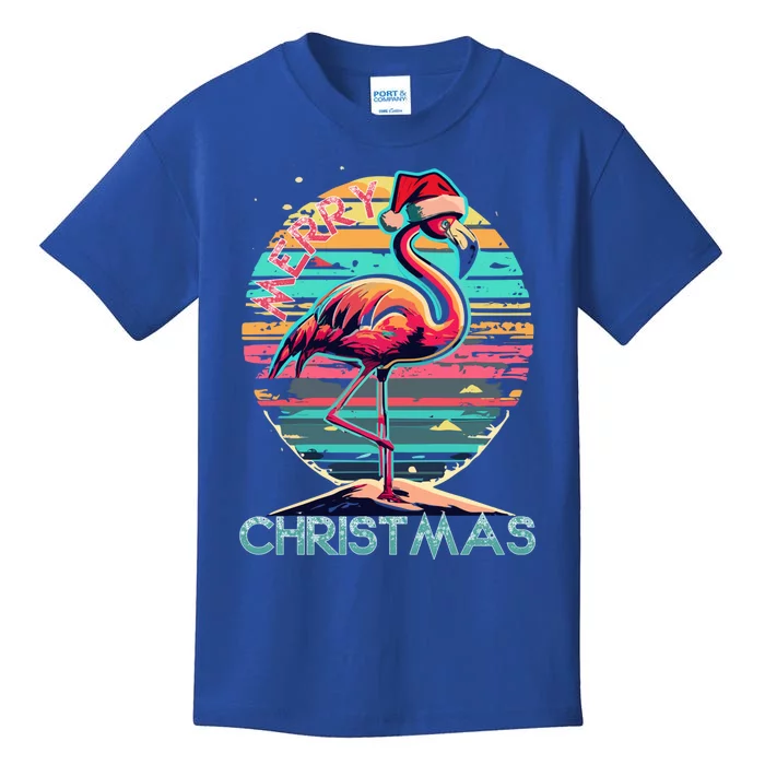 Merry Christmas Flamingo Pink Flamingo Christmas Xmas Gift Kids T-Shirt