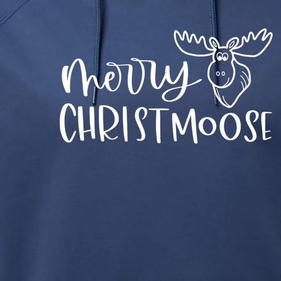 Merry Christmoose Funny Christmas Pun Gift Performance Fleece Hoodie