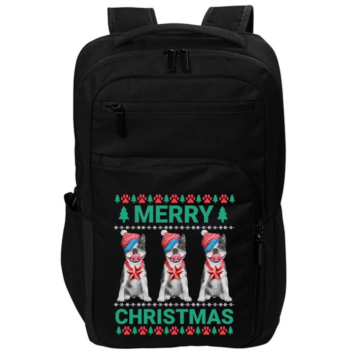 Merry Christmas French Bulldog Puppy Cute Xmas Bulldog Lover Gift Impact Tech Backpack