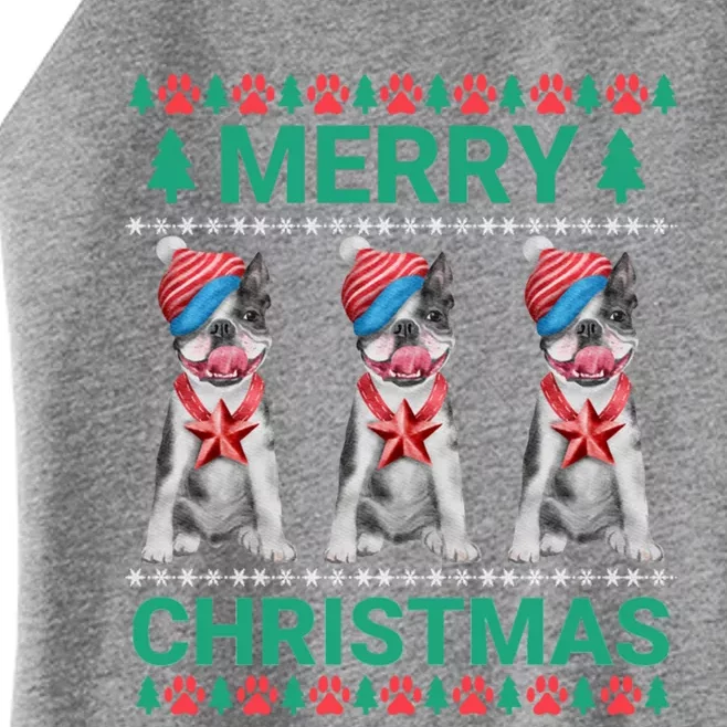 Merry Christmas French Bulldog Puppy Cute Xmas Bulldog Lover Gift Women’s Perfect Tri Rocker Tank