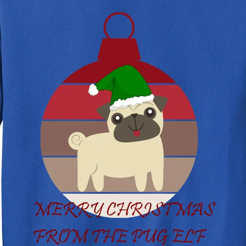 Merry Christmas From The Pug Elf Design Gift Sweatshirt