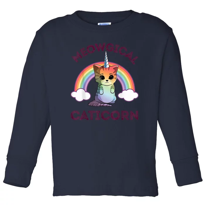 Meowgical Caticorn Funny Unicorn & Cat Gift Kittycorn Toddler Long Sleeve Shirt