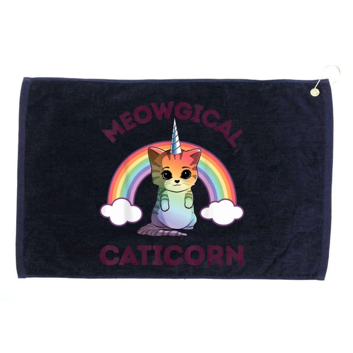 Meowgical Caticorn Funny Unicorn & Cat Gift Kittycorn Grommeted Golf Towel