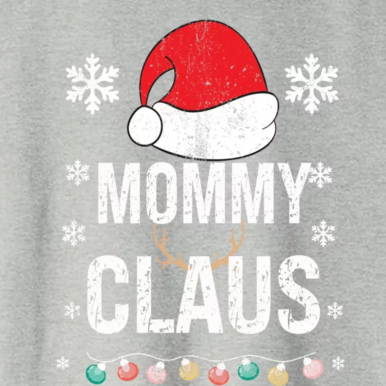 Mommy Claus Family Matching Xmas Light Cute Christmas Pajama Gift Women's Crop Top Tee