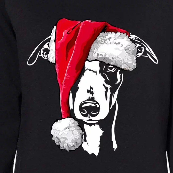 Merry Christmas Funny Whippet Santa Claus Hat Xmas Dog Retro Gift Womens California Wash Sweatshirt