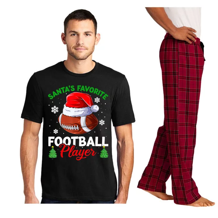 Merry Christmas Football Player Ball Santa Xmas Pajama Funny Gift Pajama Set