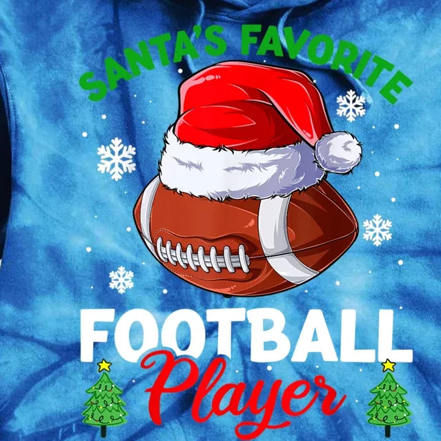 Merry Christmas Football Player Ball Santa Xmas Pajama Funny Gift Tie Dye Hoodie