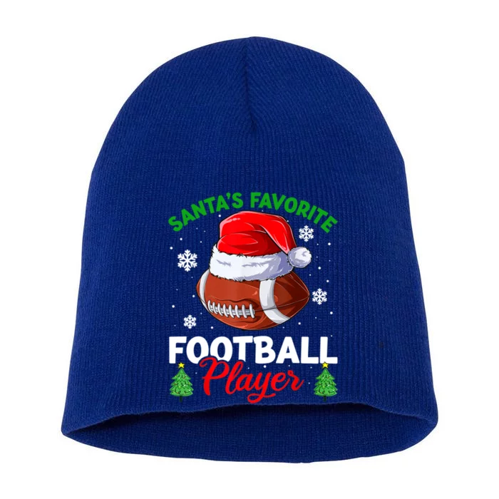 Merry Christmas Football Player Ball Santa Xmas Pajama Funny Gift Short Acrylic Beanie