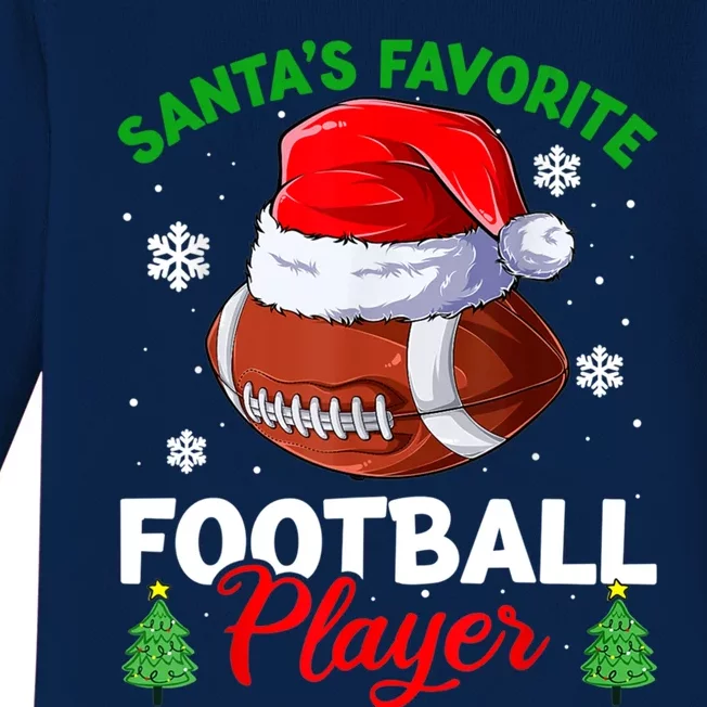 Merry Christmas Football Player Ball Santa Xmas Pajama Funny Gift Baby Long Sleeve Bodysuit