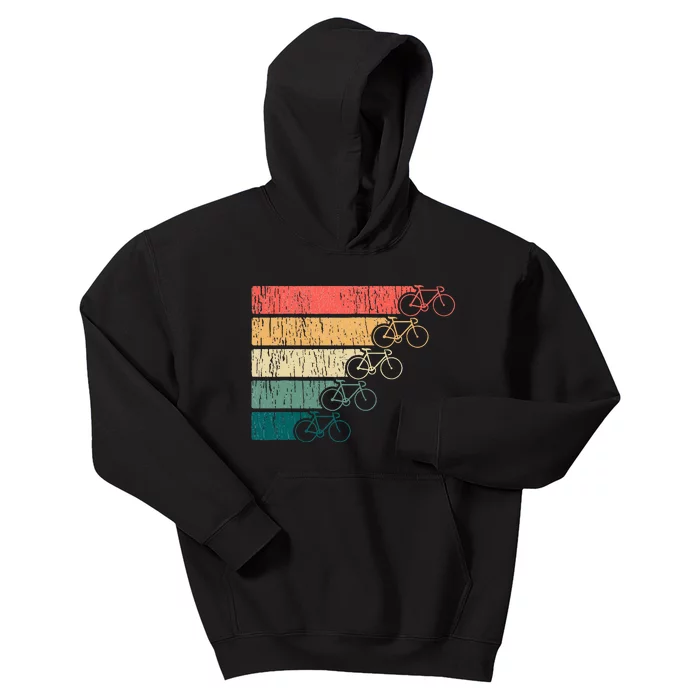 Minimalistic Cycling Funny Biking Bicycle Enthusiast Kids Hoodie