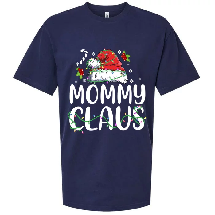 Mommy Claus Funny Family Matching Christmas Pajama His/her Gift Sueded Cloud Jersey T-Shirt