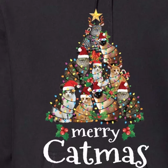 Merry Catmas Funny Cat Mom Cat Dad Christmas Cat Premium Hoodie