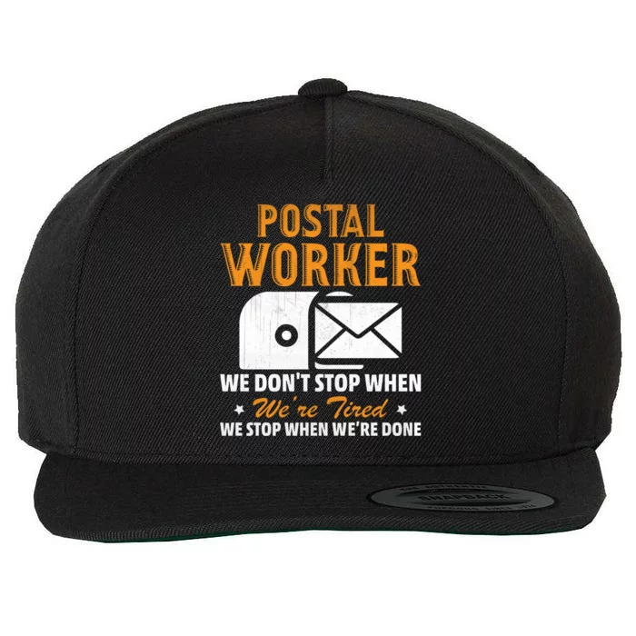 Mail Carrier Funny Gift Postal Worker S Mailman Gift Wool Snapback Cap