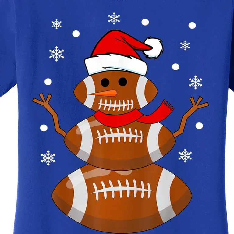 Merry Christmas Football Player Ball Snow Xmas Pajama Cool Gift Women's T-Shirt