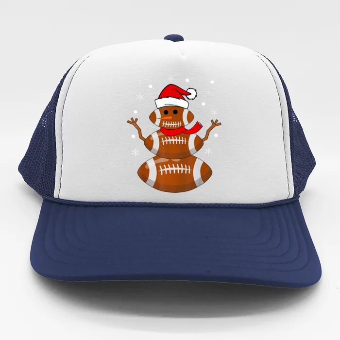 Merry Christmas Football Player Ball Snow Xmas Pajama Cool Gift Trucker Hat