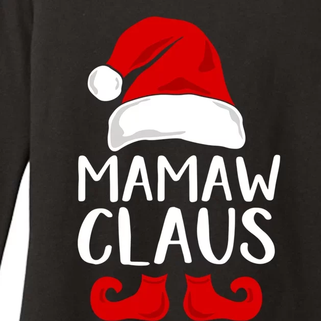 Mamaw Claus Funny Grandma Santa Claus Red Christmas Hat Gift Womens CVC Long Sleeve Shirt