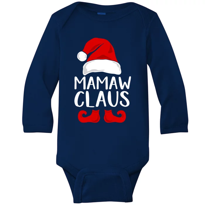 Mamaw Claus Funny Grandma Santa Claus Red Christmas Hat Gift Baby Long Sleeve Bodysuit