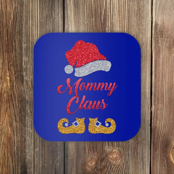 Mommy Claus Funny Mom Santa Hat Family Christmas Holiday Funny Gift Coaster