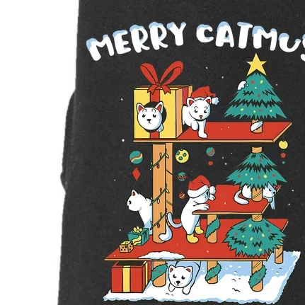 Merry Catmas Funny Cat Mom Cat Dad Christmas Cat Tree Toy Doggie 3-End Fleece Hoodie